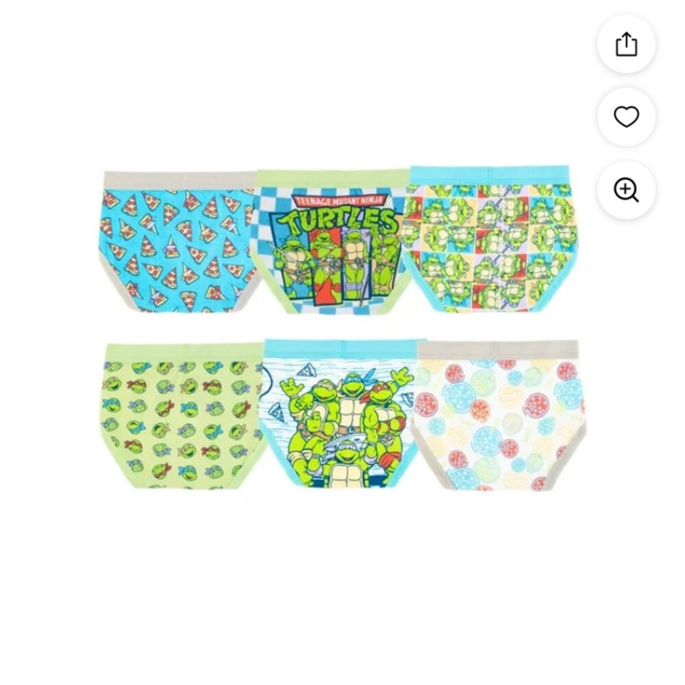 Teenage Mutant Ninja Turtles Toddler Boy Briefs 6-Pack - Picture 3 of 4